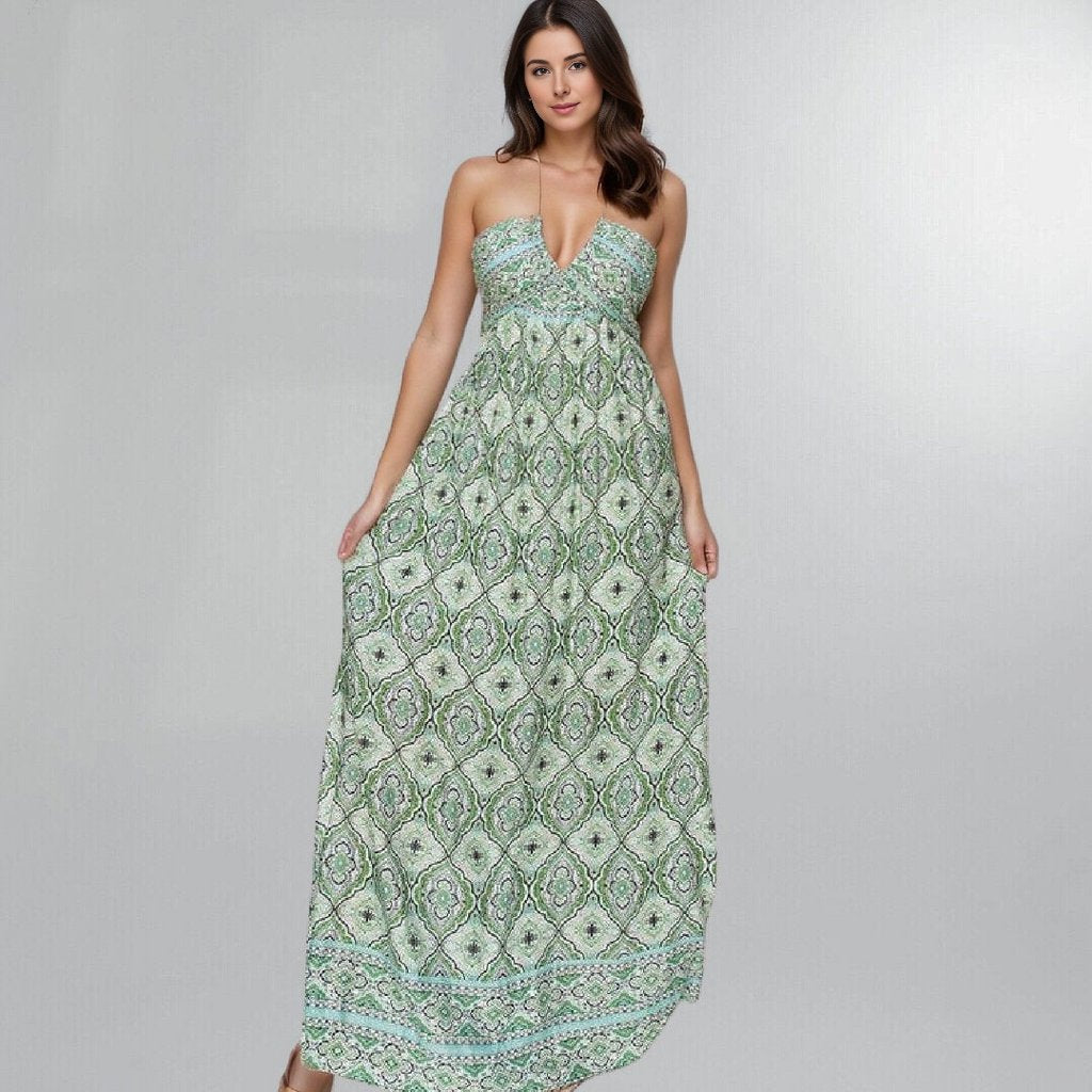 Boho Paisley Summer Long Maxi Dress Posh Society Boutique Dresses Visit poshsocietyhb