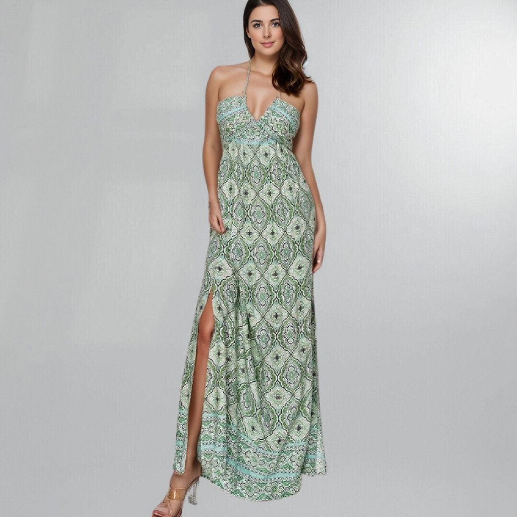 Boho Paisley Summer Long Maxi Dress Posh Society Boutique Dresses Visit poshsocietyhb