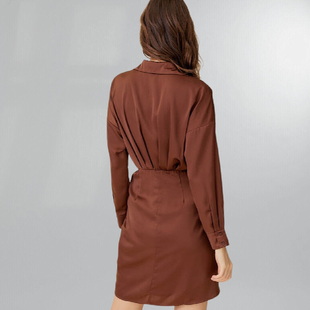 Button-Front Wrap Shirt Dress (Small) Posh Society Boutique Dresses Visit poshsocietyhb