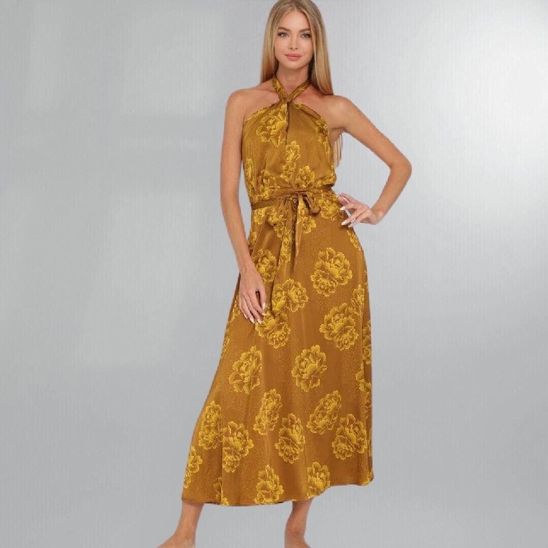 Dijon Halter Midi Dress Posh Society Boutique Dresses Visit poshsocietyhb