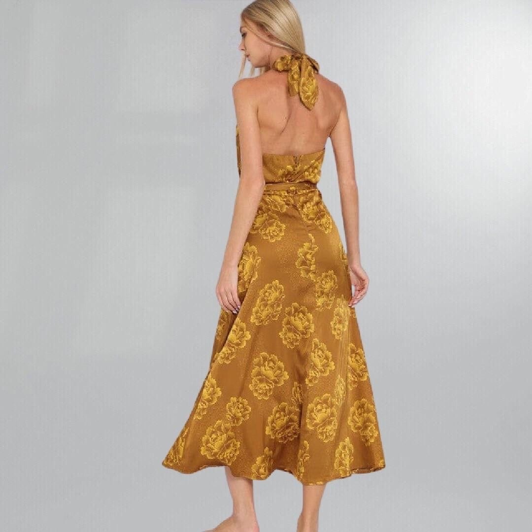 Dijon Halter Midi Dress Posh Society Boutique Dresses Visit poshsocietyhb