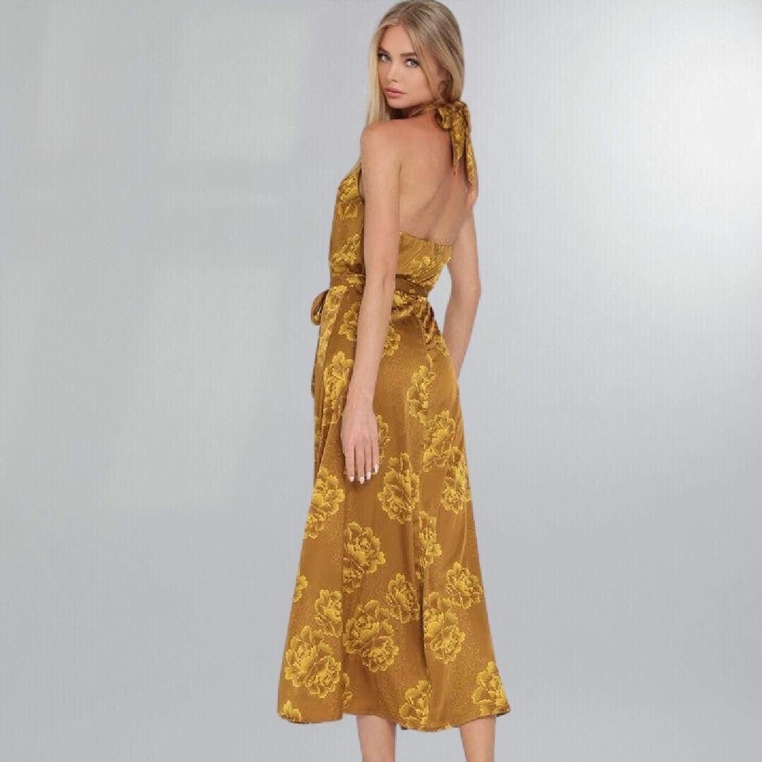 Dijon Halter Midi Dress Posh Society Boutique Dresses Visit poshsocietyhb