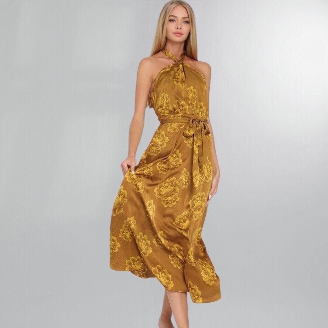 Dijon Halter Midi Dress Posh Society Boutique Dresses Visit poshsocietyhb