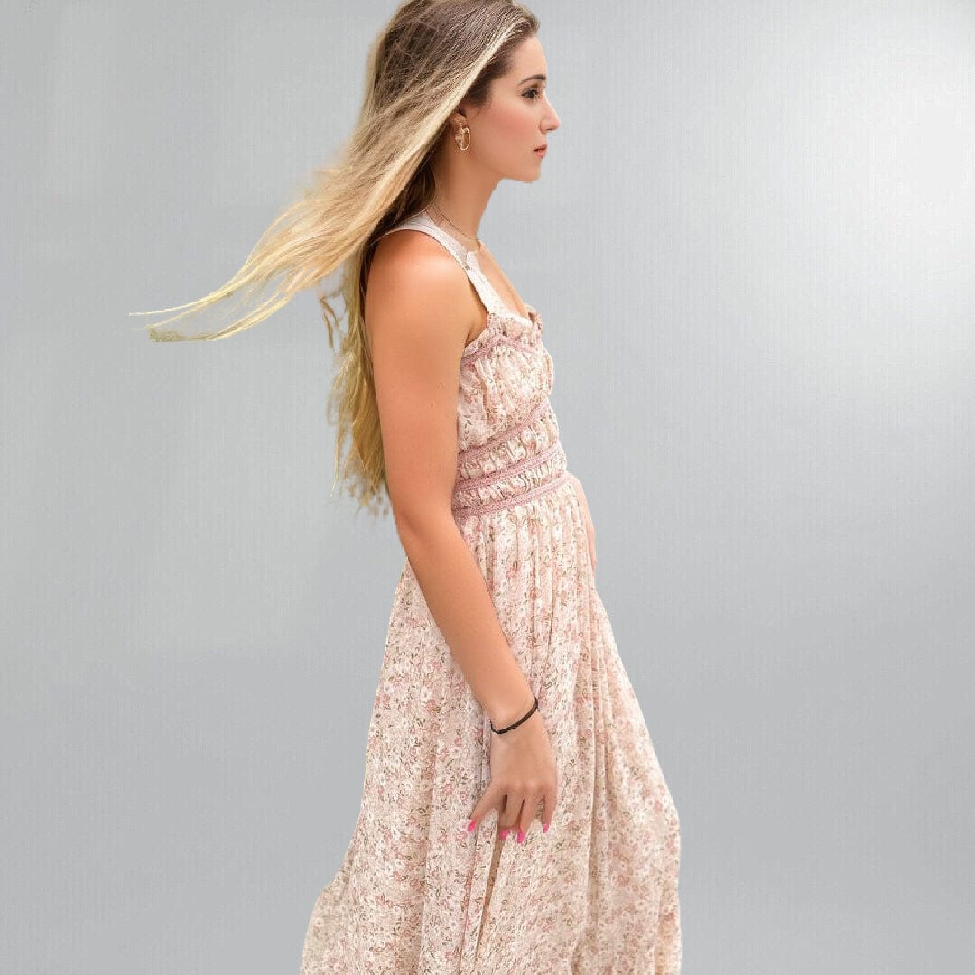 Floral Criss Cross Backless Midi Summer Dress Posh Society Boutique Dresses Visit poshsocietyhb