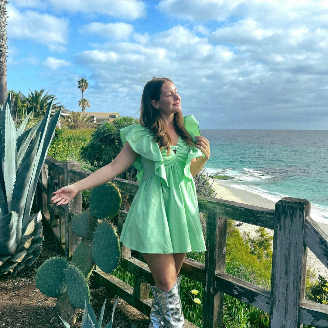 Girly Flutter Sleeve Poplin Babydoll Mini Dress Posh Society Boutique Dresses Visit poshsocietyhb