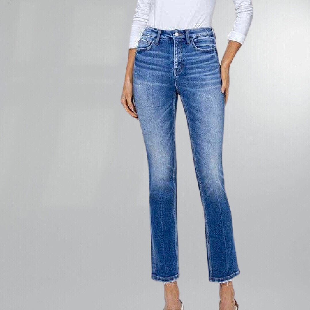 High Rise Slim Straight Cropped Jeans Posh Society Boutique Jeans Visit poshsocietyhb