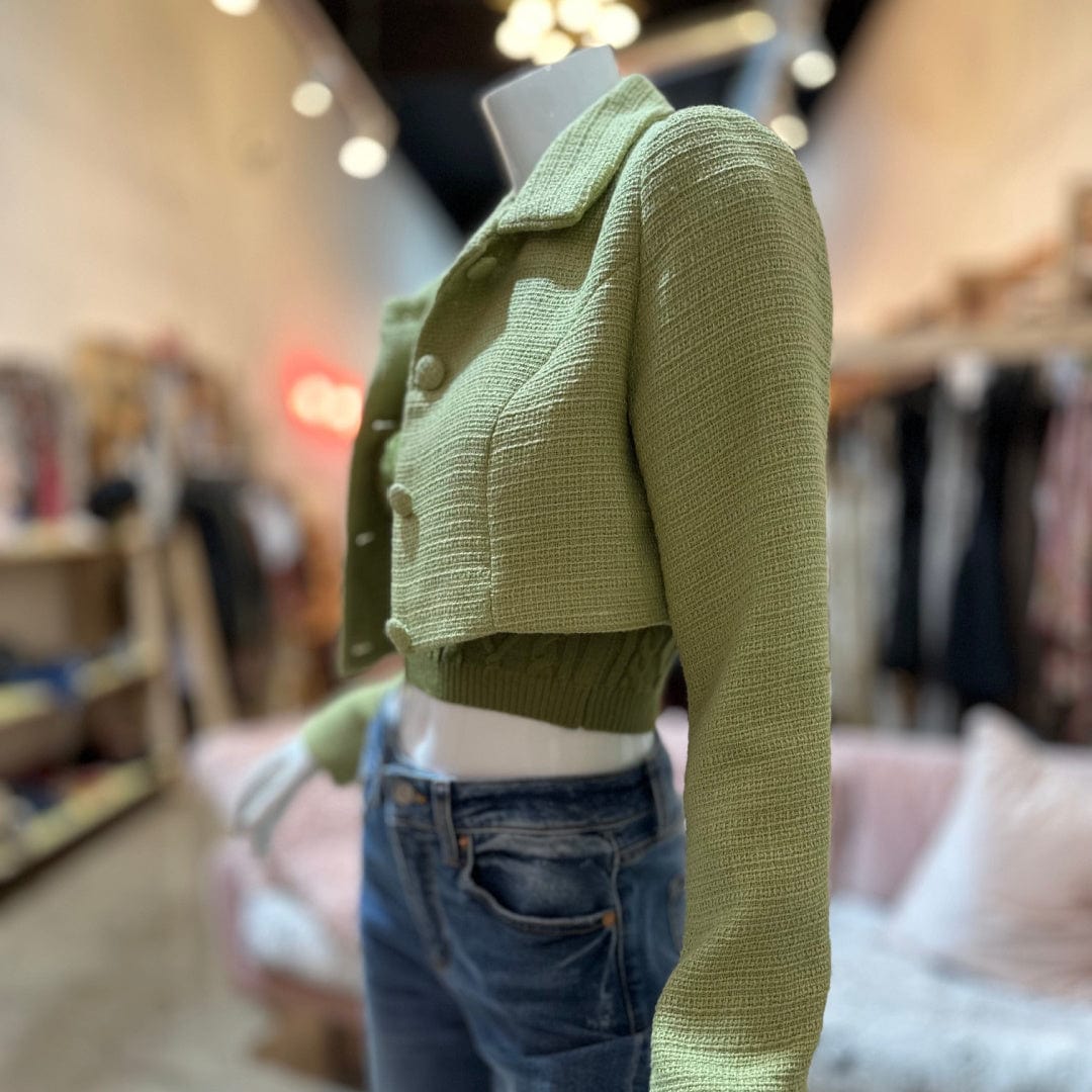 Long Sleeve Cropped Tweed Jacket Posh Society Boutique Jackets Visit poshsocietyhb