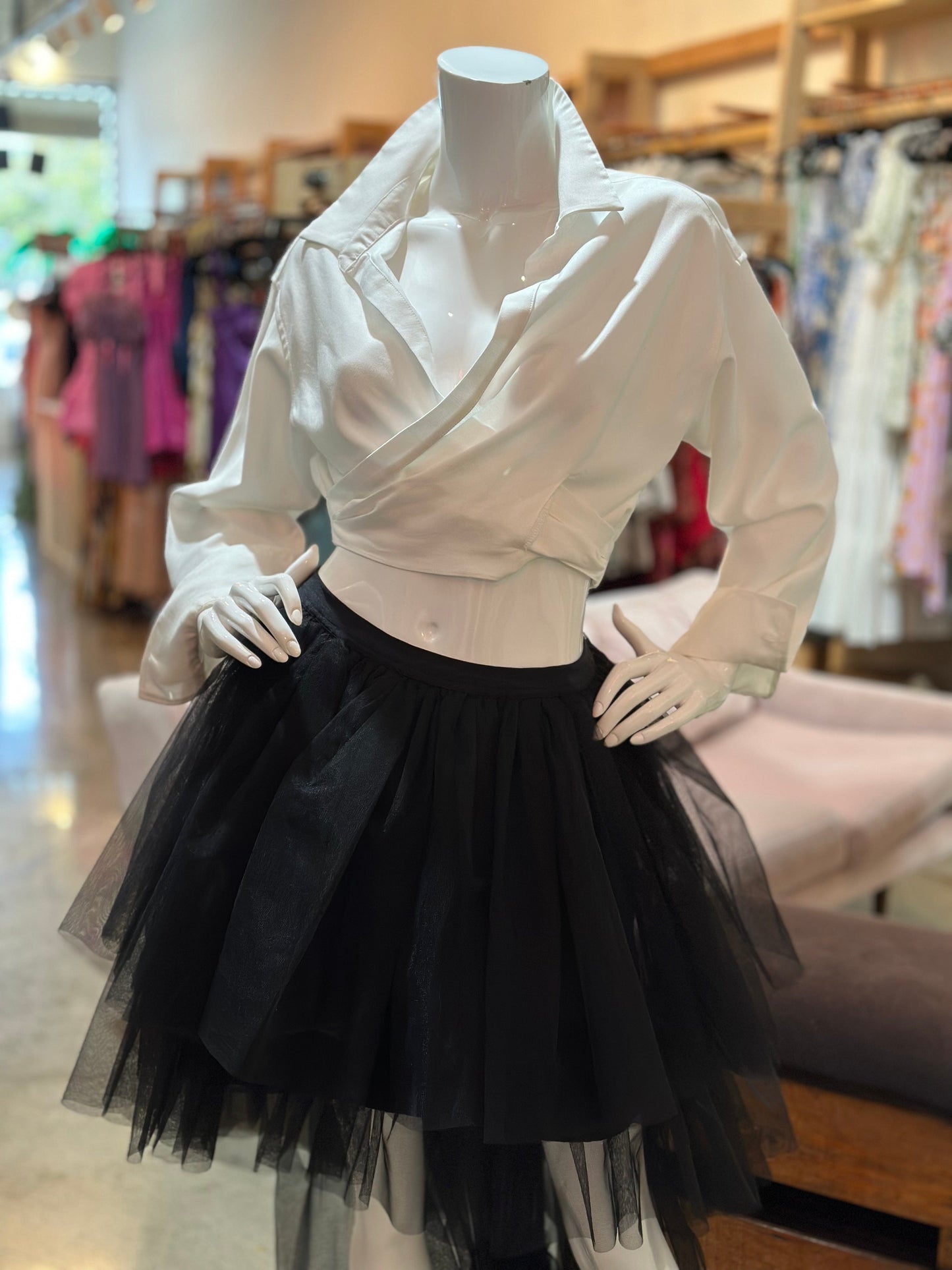 Long Sleeve Wrap Front Cropped Shirt Posh Society Boutique Top Visit poshsocietyhb