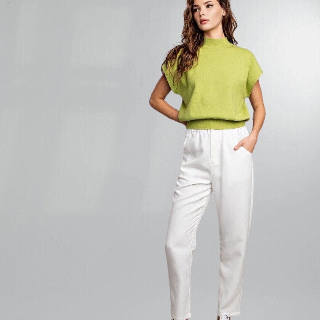 Mock Neck Short Sleeve Avocado Posh Society Boutique Top Visit poshsocietyhb