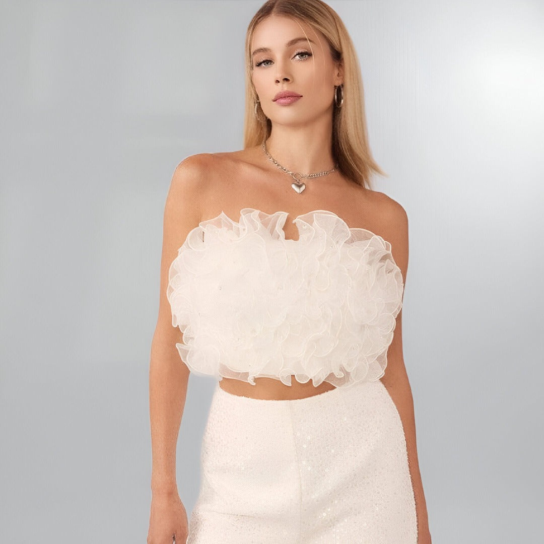 Organza Ruffle Top Posh Society Boutique Top Visit poshsocietyhb