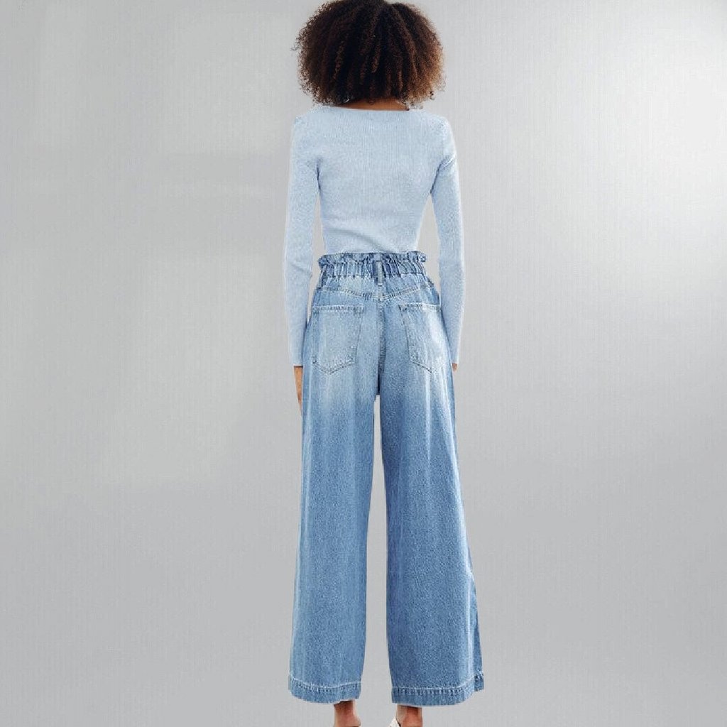 Paper bag Waistline High Rise Wide Leg Jeans Posh Society Boutique Jeans Visit poshsocietyhb