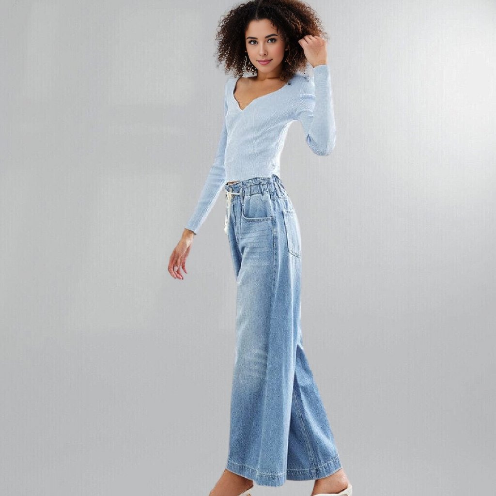 Paper bag Waistline High Rise Wide Leg Jeans Posh Society Boutique Jeans Visit poshsocietyhb