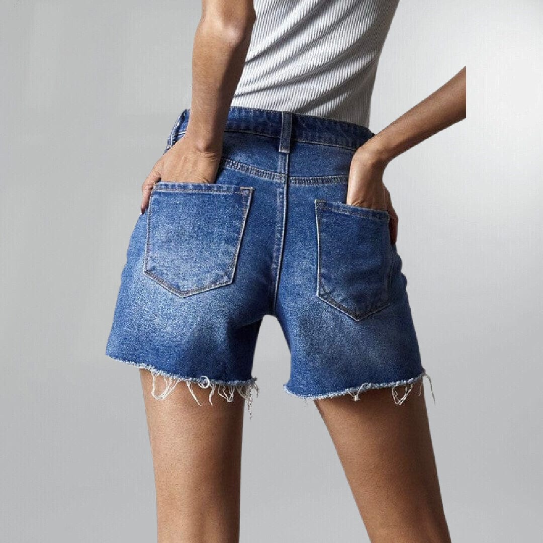 Relaxed Fit High Rise Cut Off Shorts Posh Society Boutique Shorts Visit poshsocietyhb