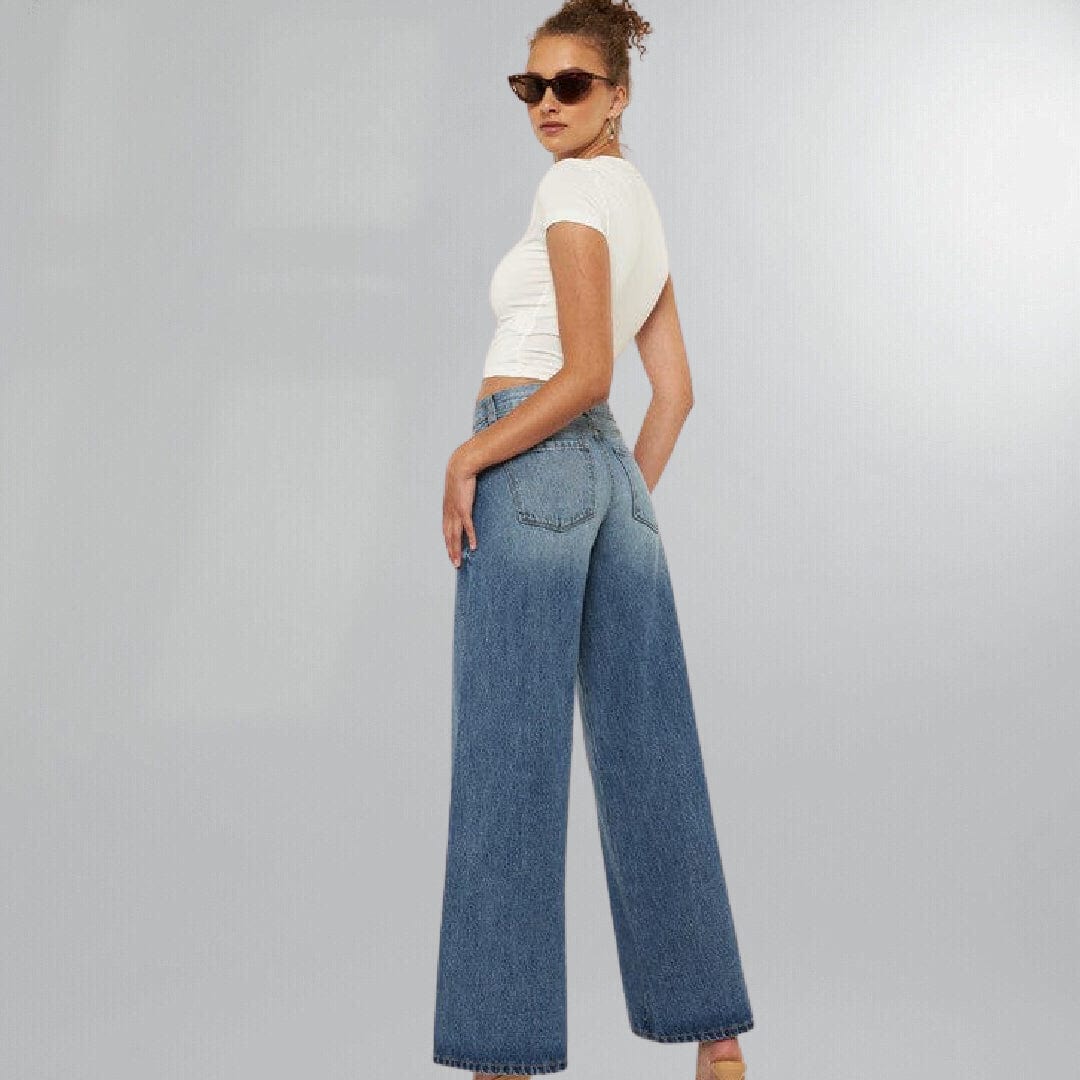 Retro Mid Rise Wide Leg Bell Bottom Jeans Posh Society Boutique Jeans Visit poshsocietyhb