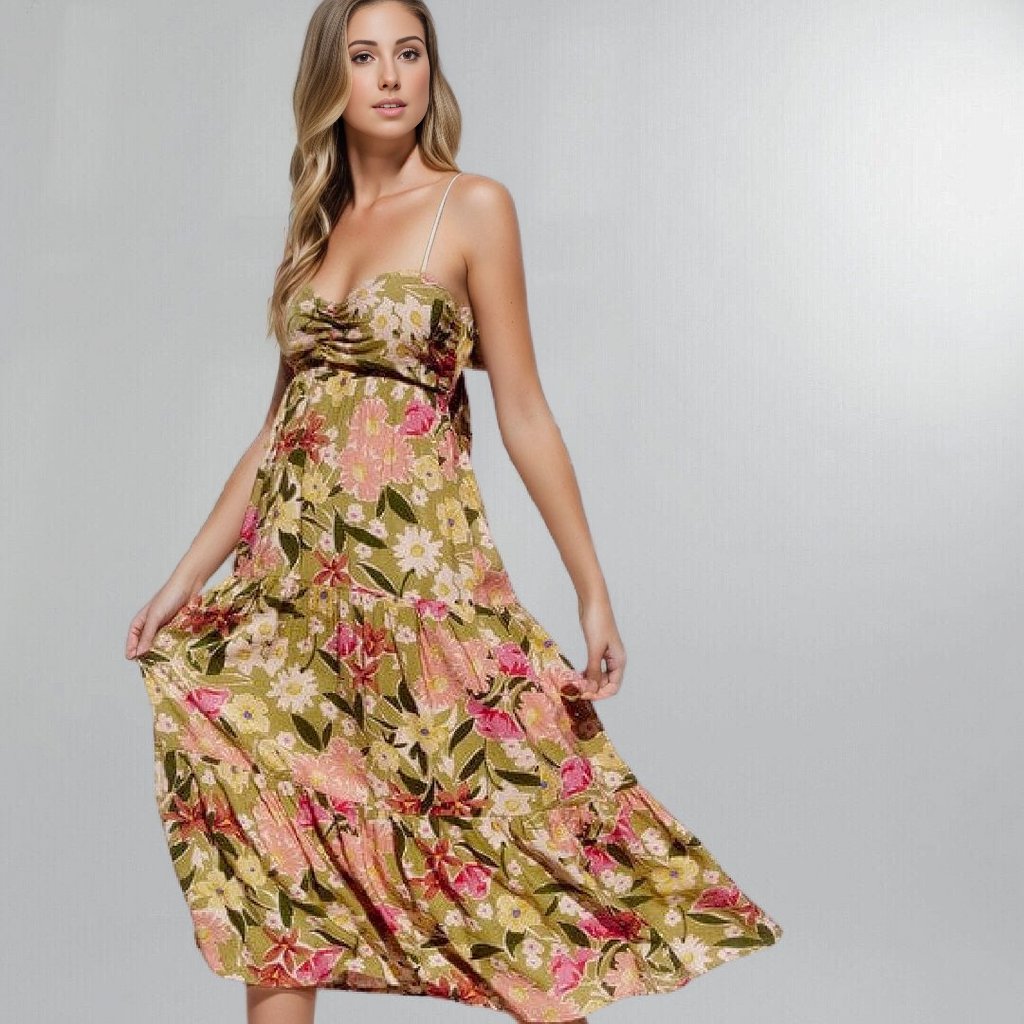 Sleeveless Garden Party Summer Midi Dress Posh Society Boutique Dresses Visit poshsocietyhb