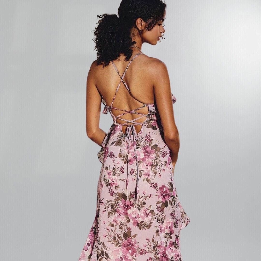 Sleeveless V Neck Ruffle Midi Posh Society Boutique Dresses Visit poshsocietyhb