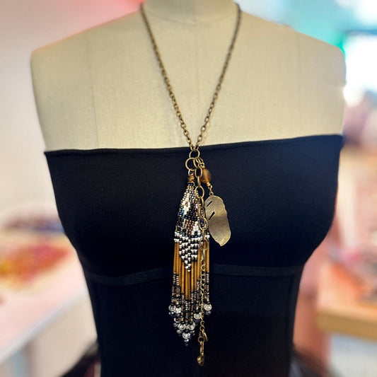 Artisan Hand Beaded Boho Necklace Posh Society Boutique Accessories Visit poshsocietyhb