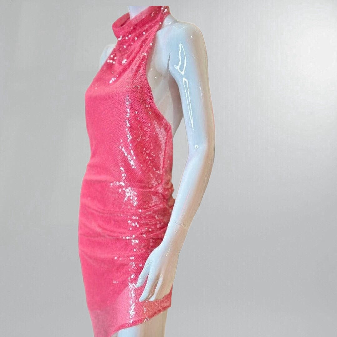 Backless Sequin High Neck Mini Dress Posh Society Boutique Dresses Visit poshsocietyhb