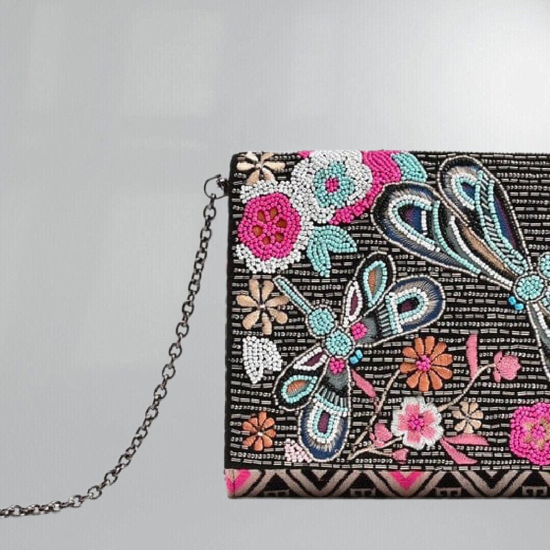 Beautiful Hand-Beaded Dragonfly Clutch Posh Society Boutique Accessories Visit poshsocietyhb