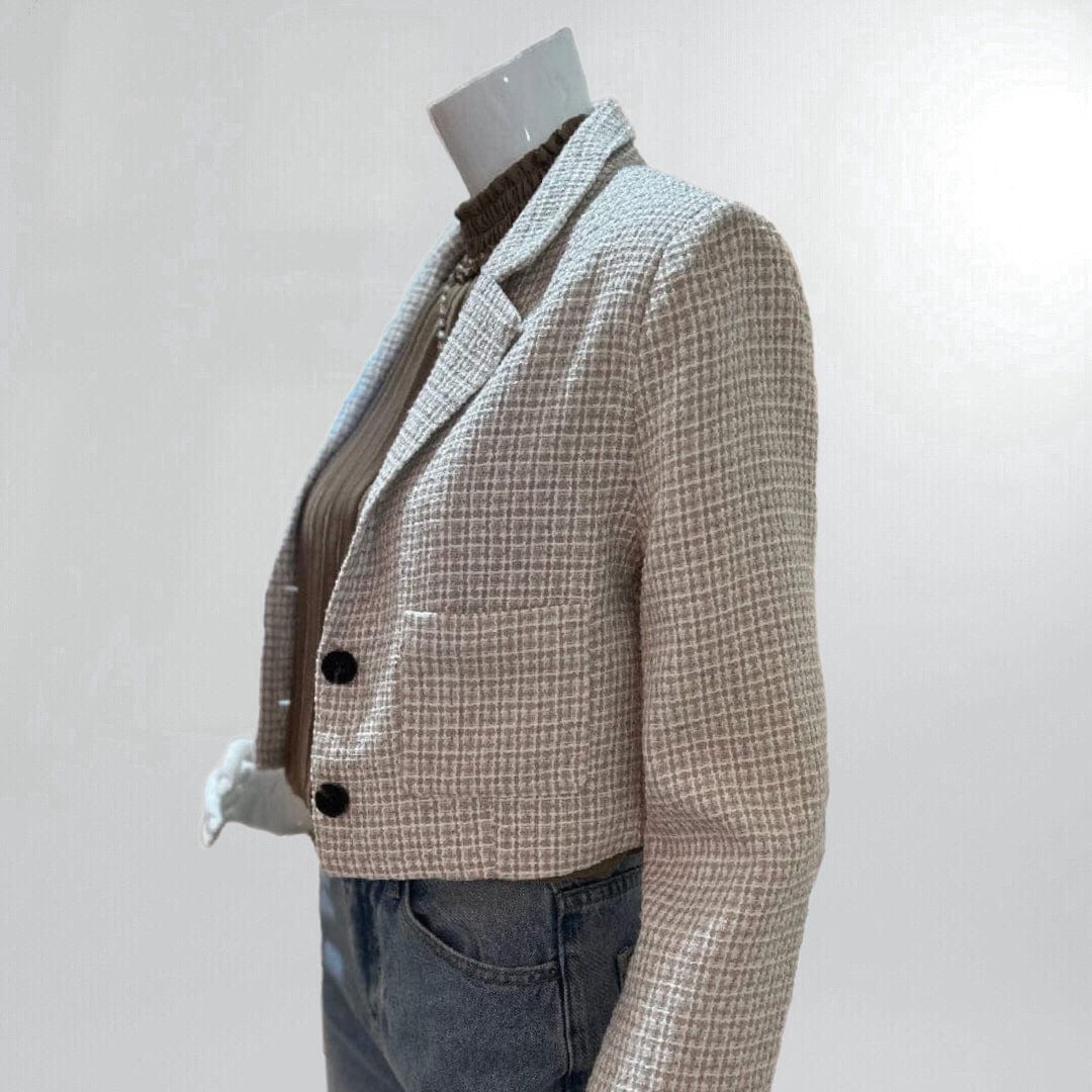 Cropped Lightweight Tweed Jacket Posh Society Boutique Jackets Visit poshsocietyhb