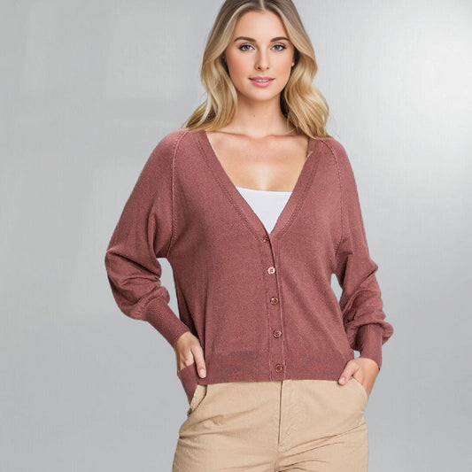 Dolman Sleeve Button-Front Cardigan Posh Society Boutique Sweaters Visit poshsocietyhb