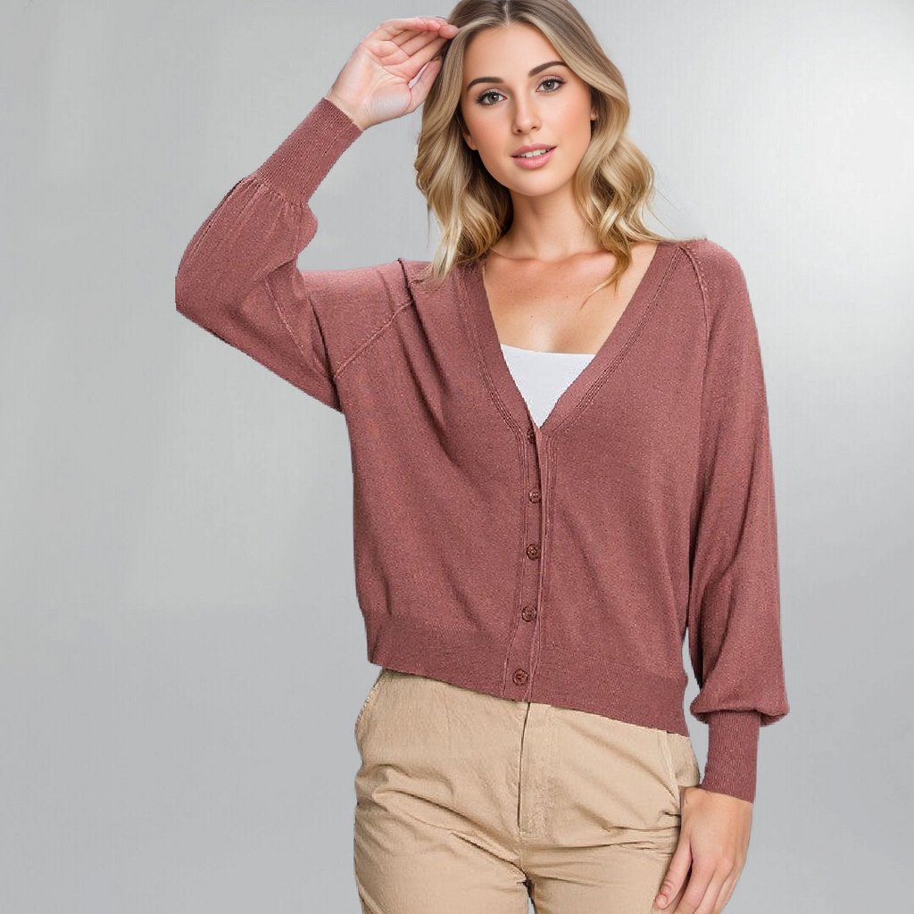 Dolman Sleeve Button-Front Cardigan Posh Society Boutique Sweaters Visit poshsocietyhb