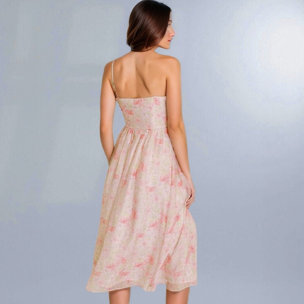 Feminine Pink Floral Corset Midi Dress Posh Society Boutique Dresses Visit poshsocietyhb