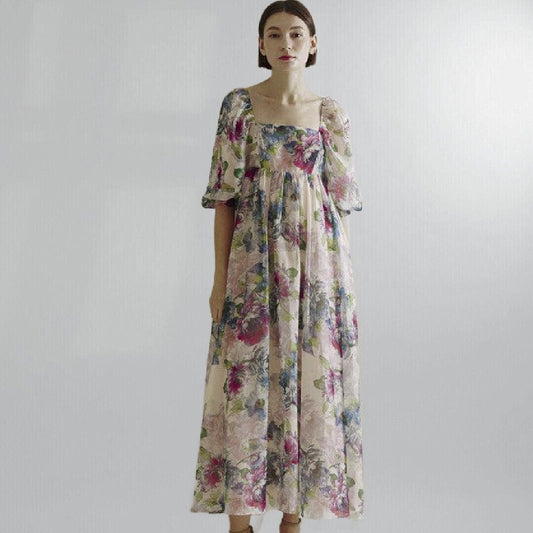 Floral Watercolor Midi Babydoll Dress Posh Society Boutique Dresses Visit poshsocietyhb