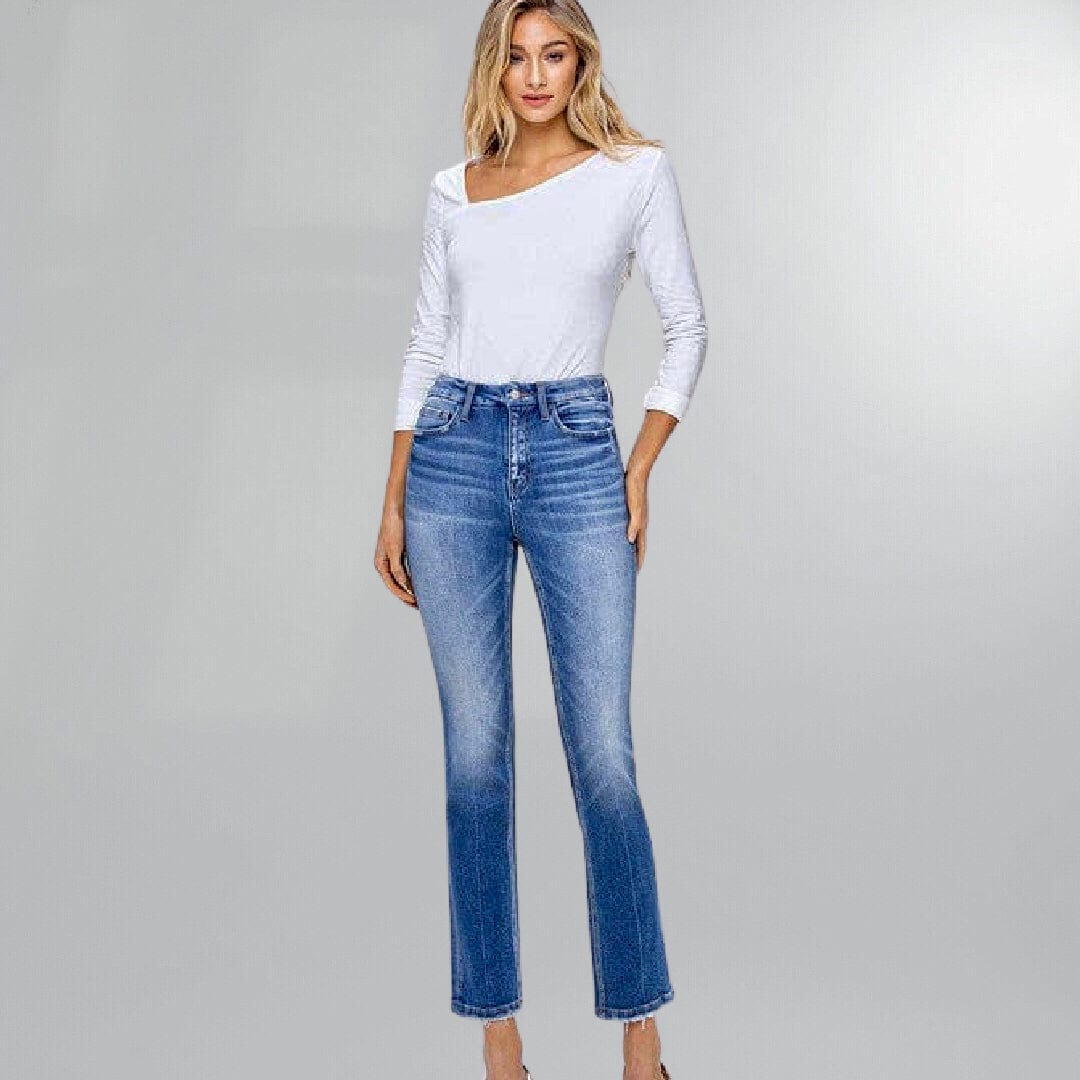 High Rise Slim Straight Cropped Jeans Posh Society Boutique Jeans Visit poshsocietyhb