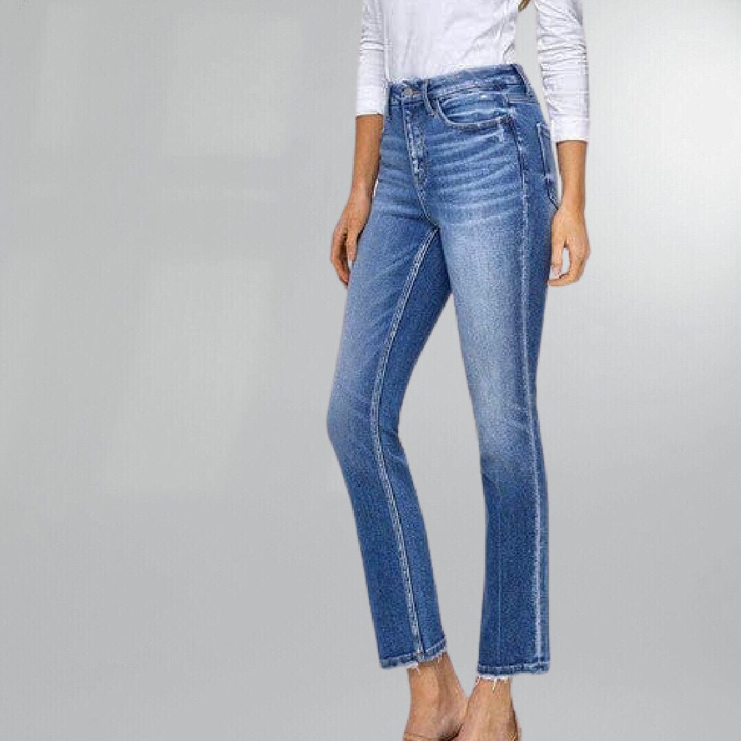 High Rise Slim Straight Cropped Jeans Posh Society Boutique Jeans Visit poshsocietyhb
