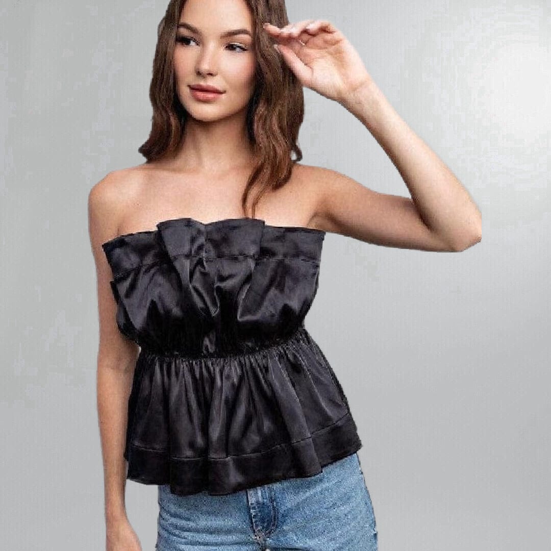 Holiday Strapless Statement Top Posh Society Boutique Top Visit poshsocietyhb
