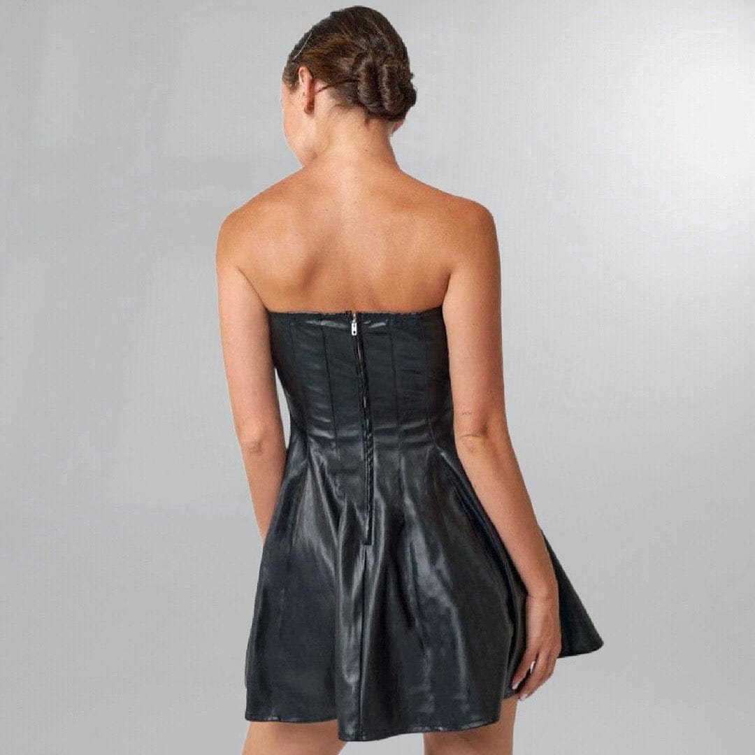 Leather Fit & Flare Mini Dress Posh Society Boutique Dresses Visit poshsocietyhb