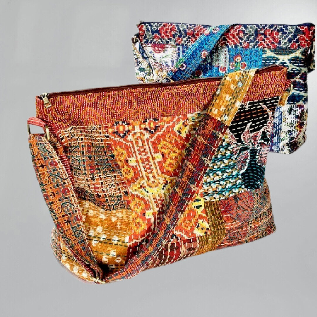 Lightweight Sashiko Stitching Overnight Travel Bag Posh Society Boutique Bags Visit poshsocietyhb