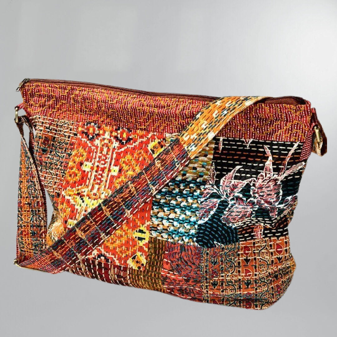 Lightweight Sashiko Stitching Overnight Travel Bag Posh Society Boutique Bags Visit poshsocietyhb