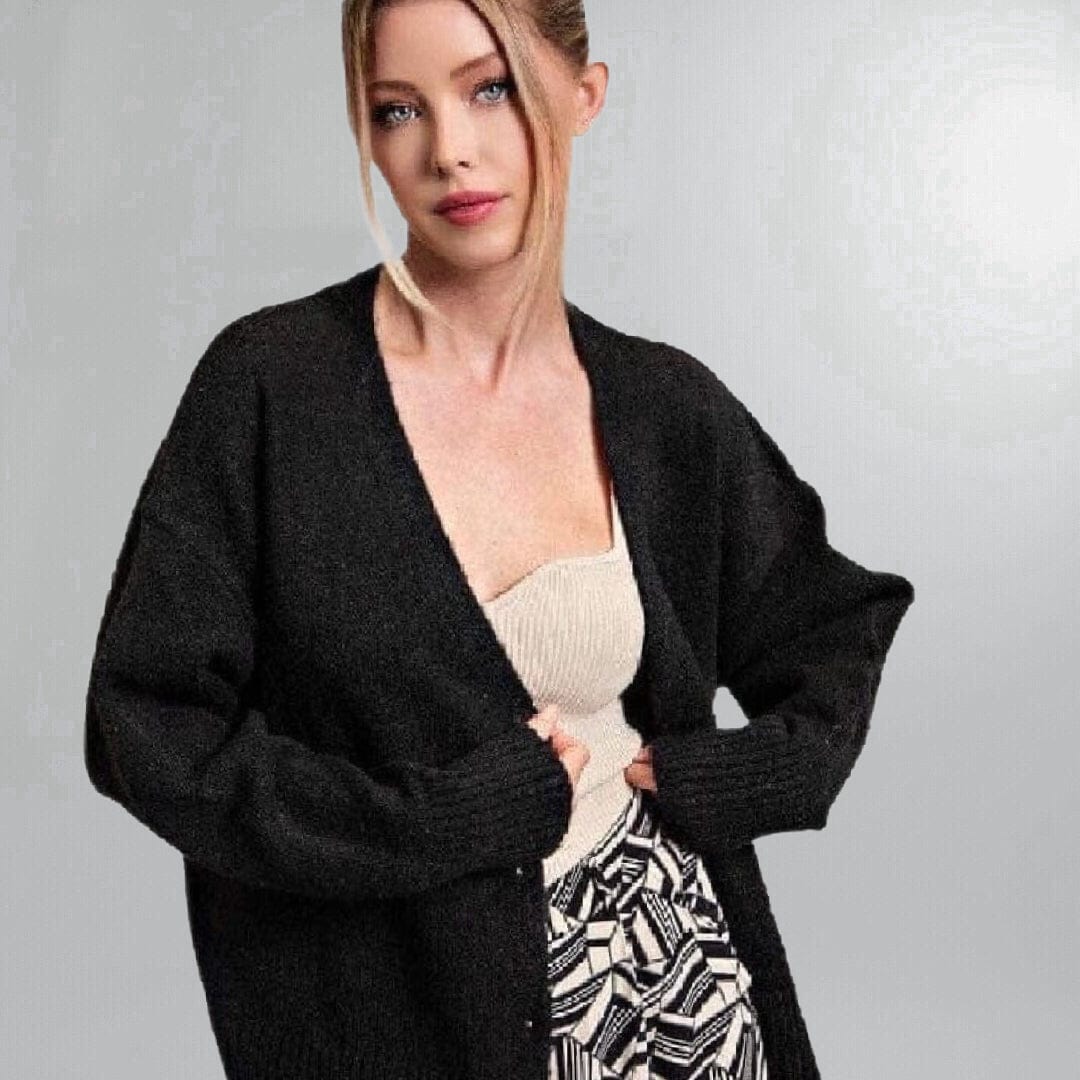 Long Sleeve Button-Front Oversized Cardigan Sweater Posh Society Boutique Sweaters Visit poshsocietyhb