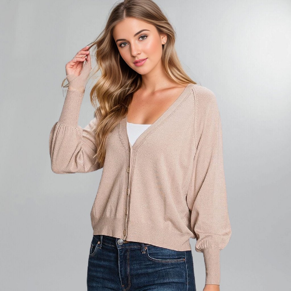 Oatmeal Dolman Sleeve Button-Front Cardigan Posh Society Boutique Sweaters Visit poshsocietyhb