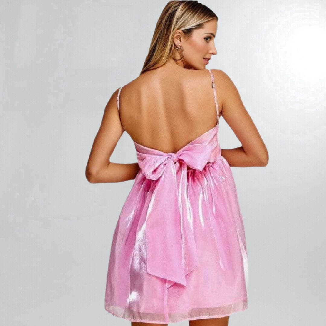 Pink Organza Babydoll Mini Dress Posh Society Boutique Dresses Visit poshsocietyhb