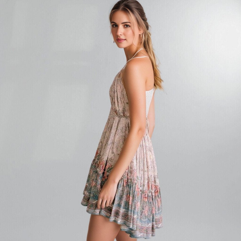 Relaxed Bohemian Border Print Trapeze Mini Dress Posh Society Boutique Dresses Visit poshsocietyhb