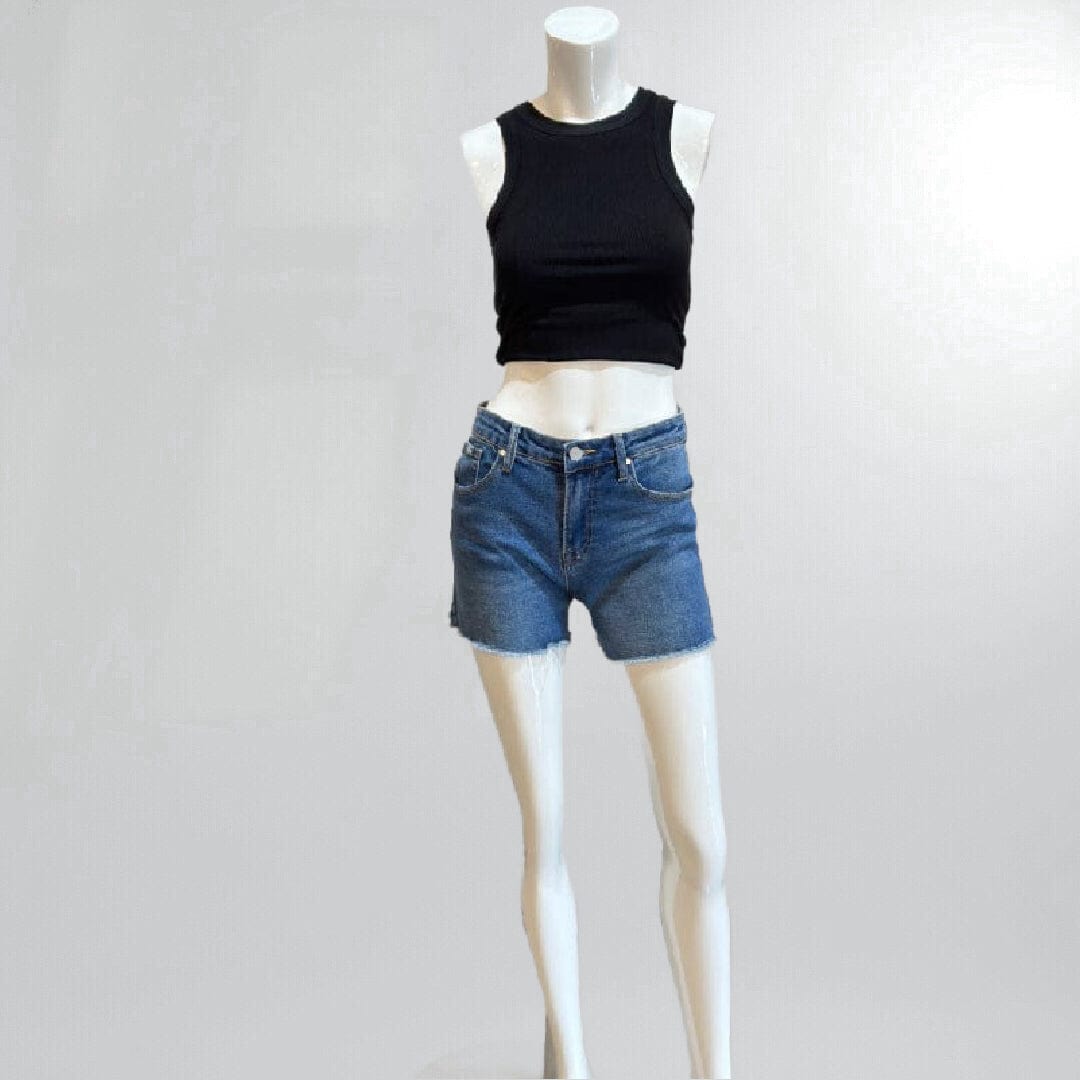 Relaxed Fit High Rise Cut Off Shorts Posh Society Boutique Shorts Visit poshsocietyhb