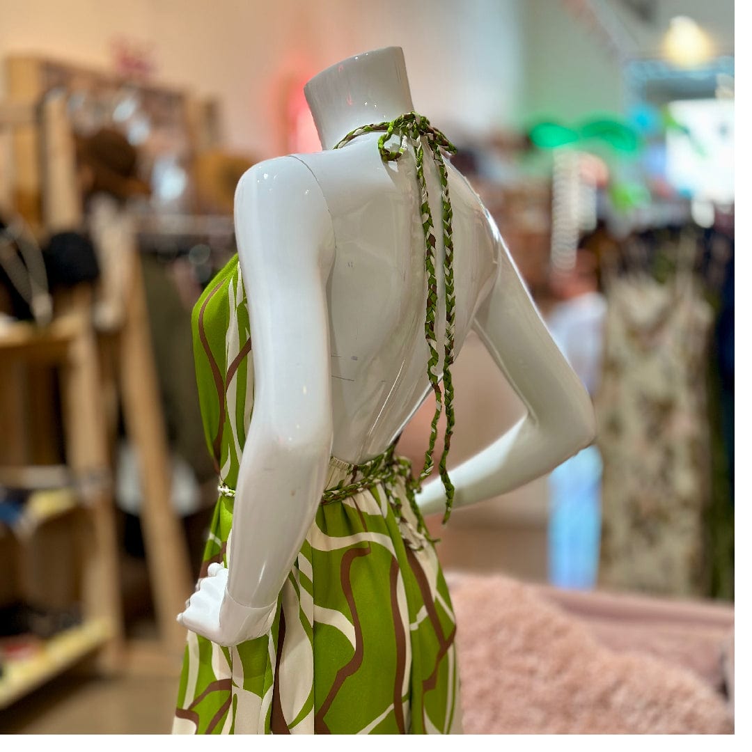 Retro Sleeveless Swirly Halter Maxi Dress (Small) Posh Society Boutique Dresses Visit poshsocietyhb