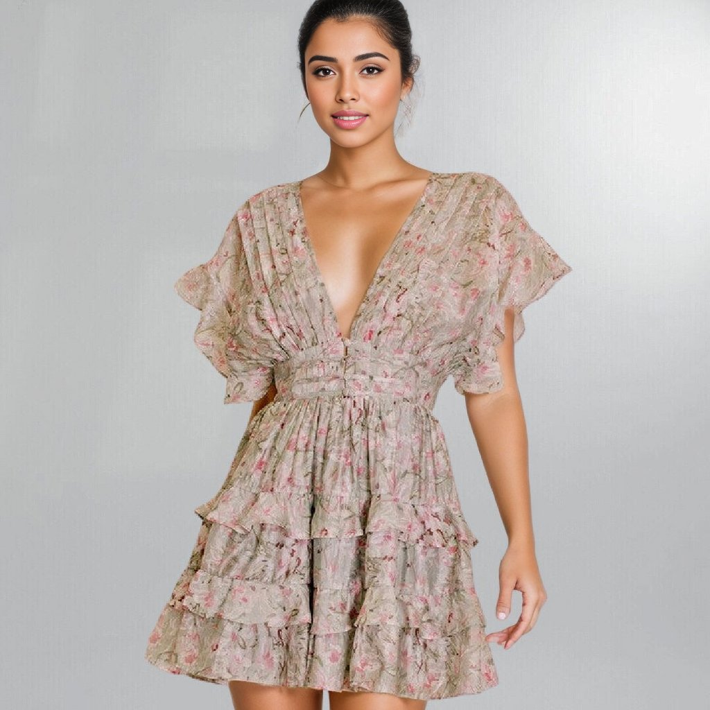 Romantic Flutter Sleeve Fitted Backless Mini Dress Posh Society Boutique Dresses Visit poshsocietyhb
