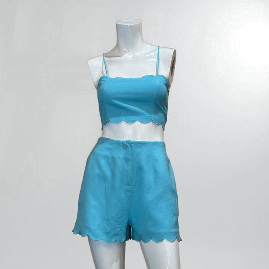 Scalloped Turquoise Waters Cropped Beach Day Play Set Posh Society Boutique Sets Visit poshsocietyhb