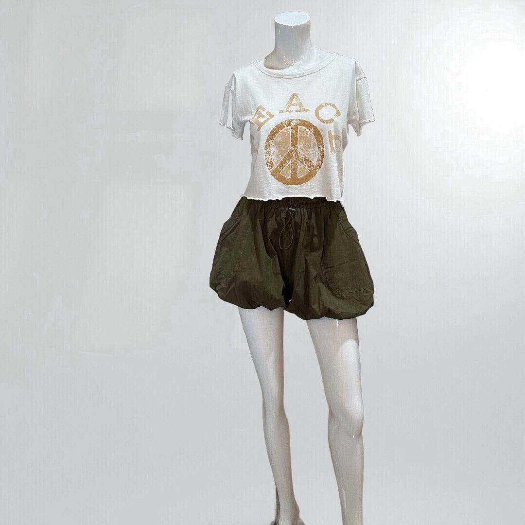 Short Sleeve Graphic Cropped Peace Baby Tee Posh Society Boutique Top Visit poshsocietyhb