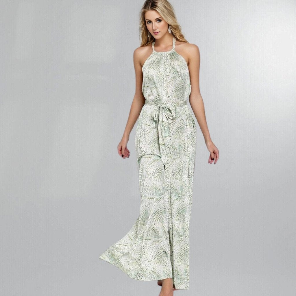 Silky Satin Sage Braid Backless Jumpsuit (Small) Posh Society Boutique Jumpsuits Visit poshsocietyhb