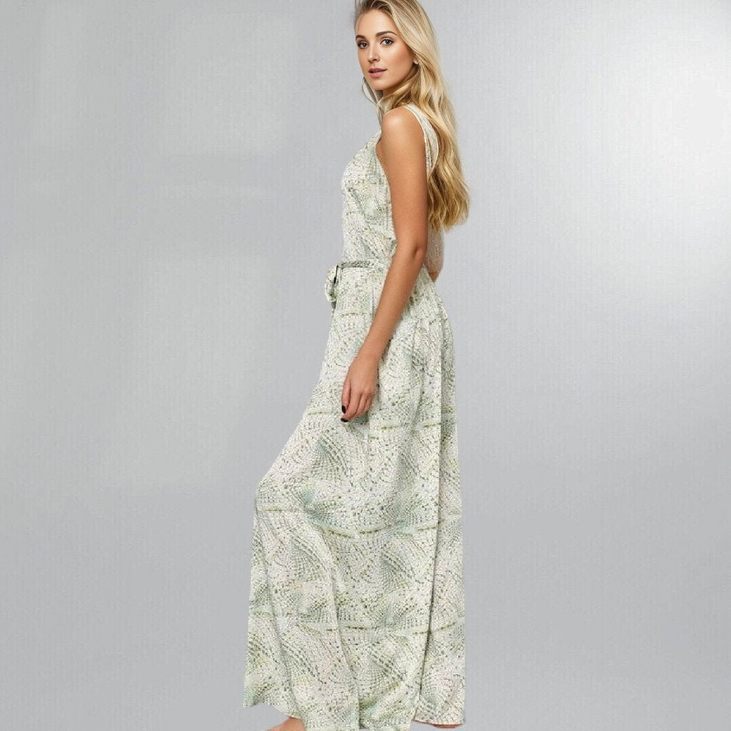 Silky Satin Sage Braid Backless Jumpsuit (Small) Posh Society Boutique Jumpsuits Visit poshsocietyhb