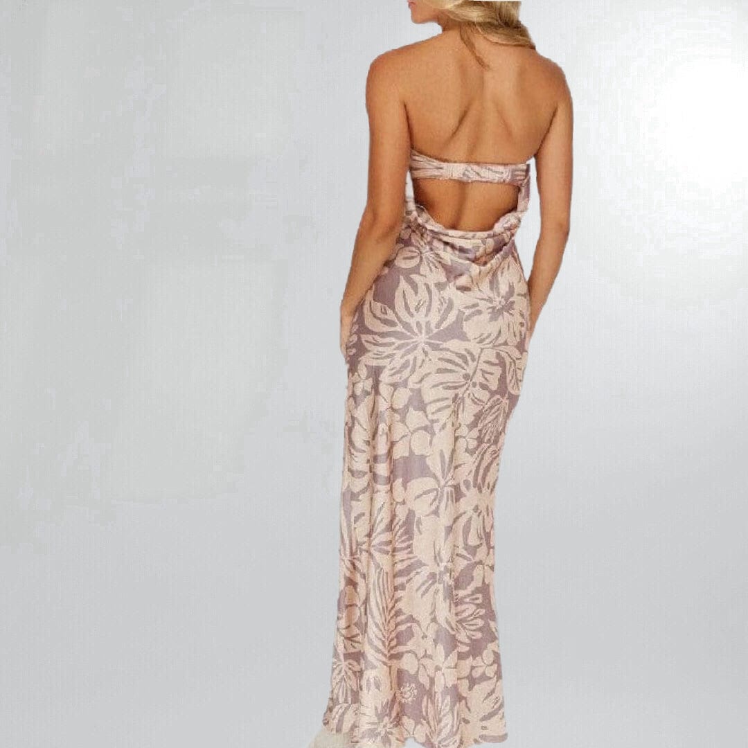Silky Tropical Breeze Backless Maxi Dress Posh Society Boutique Dresses Visit poshsocietyhb
