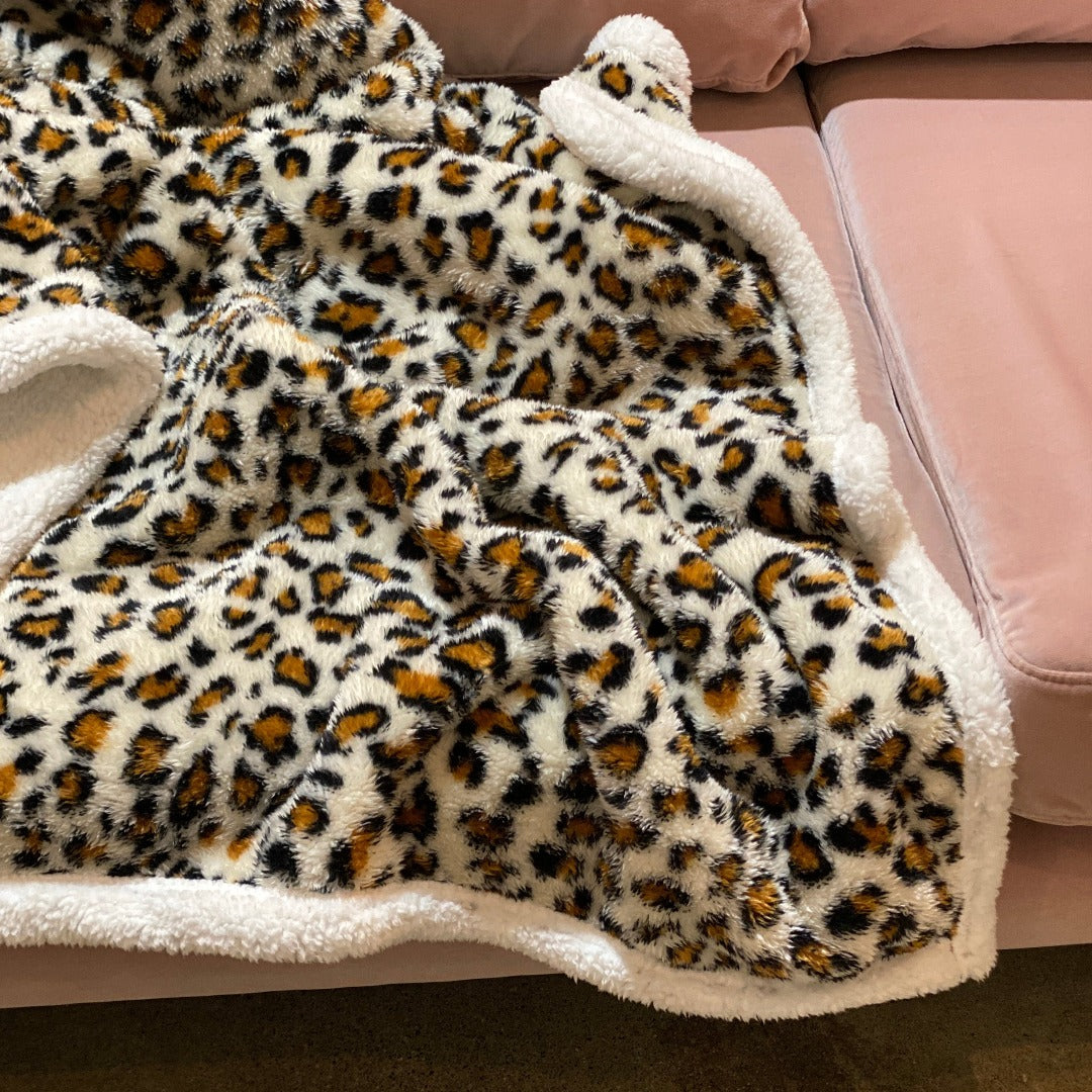 Soft Leopard Throw Football Blanket Posh Society Boutique Accessories Visit poshsocietyhb