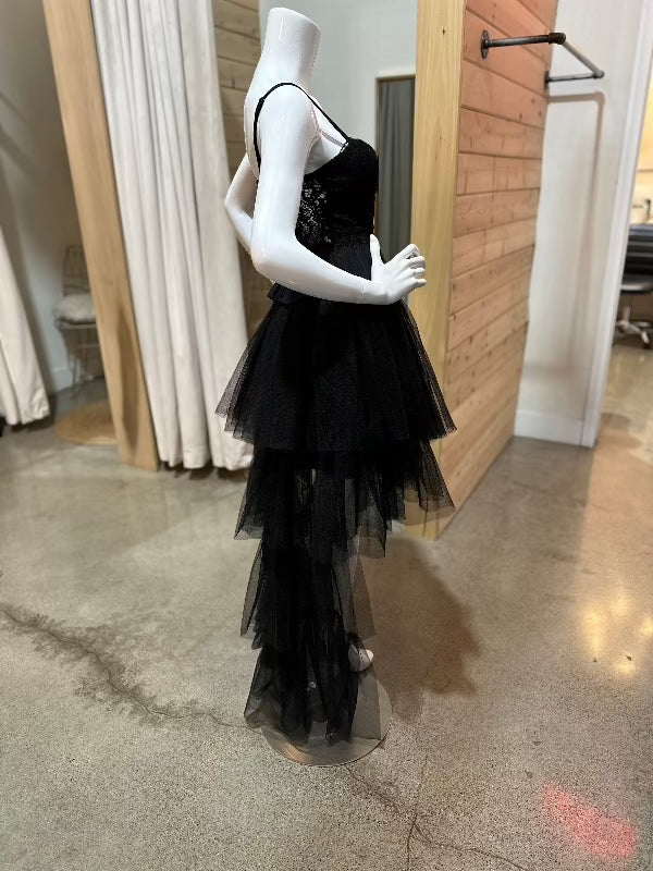 Tiered Tulle Asymmetrical Hi Lo Hem Skirt Posh Society Boutique