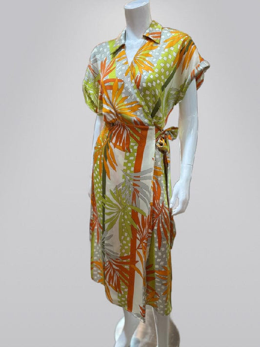 Tropical Surplice Kimono Sleeve Midi Wrap Dress Posh Society Boutique Dresses Visit poshsocietyhb